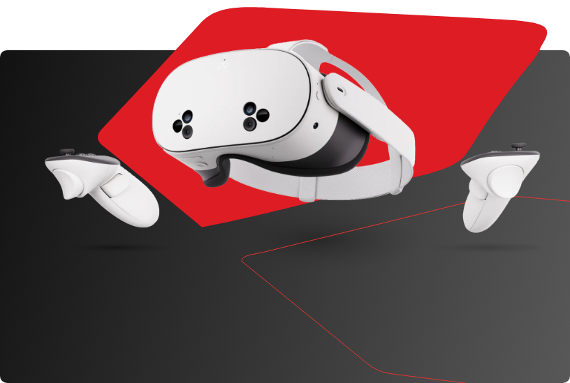 imagen de controles de realidad virtual con mascara
