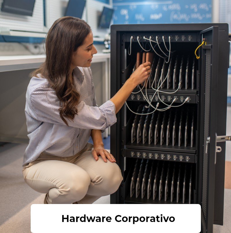 imagen de mujer en un servidor Soluciones tecnológicas para empresas