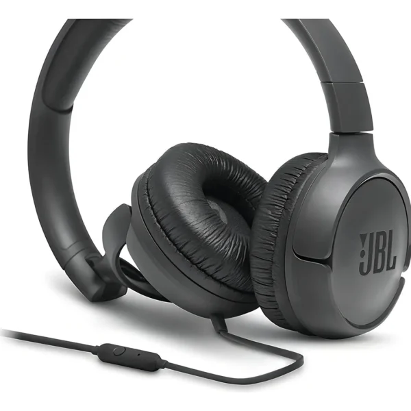 Audífonos JBL TUNE500 con micrófono Pure Bass plegables color negro