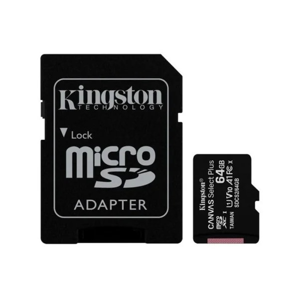 Memoria Micro SD Kingston Canvas Select Plus 64GB Clase 10 A1 Full HD en Colombia
