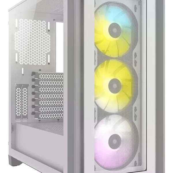 Corsair iCUE 4000X RGB Blanco – Torre ATX con Vidrio Templado y Ventiladores RGB