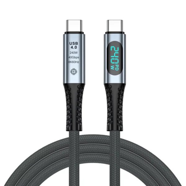 Cable USB4 USB Tipo C 240W 40Gbps 8K Display Led 1m Pixel Code