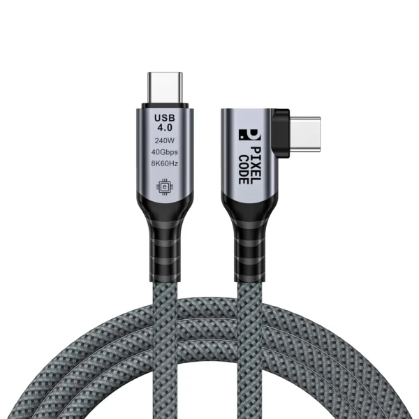 Cable USB C 90 Grados USB4 240W 40Gbps 8K 1.5m Pixel Code Compatible Thunderbolt 4