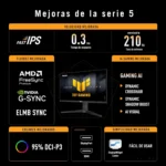 Monitor gamer ASUS TUF Gaming VG27AQL5A QHD 210Hz