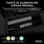 Fuente de poder Corsair RM1000e 80 Plus Gold full modular