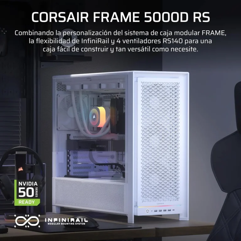 Gabinete gamer Corsair Frame 5000D RS ARGB blanco