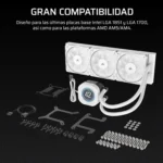 Refrigeración líquida Corsair Nautilus 360 RS LCD blanca