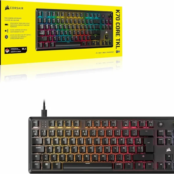 Teclado mecánico gamer Corsair K70 Core RGB Negro