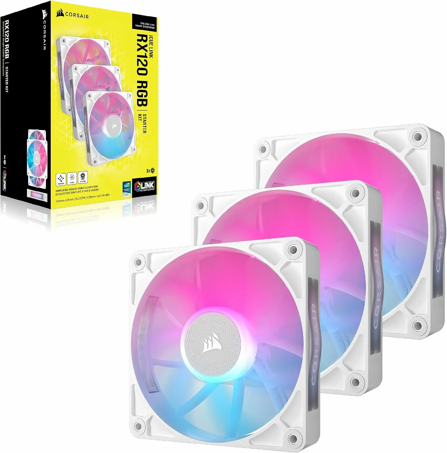 corsair-ventilador-pc-co-9051022-ww.webp Kit de ventiladores Corsair iCUE Link RX120 RGB blanco