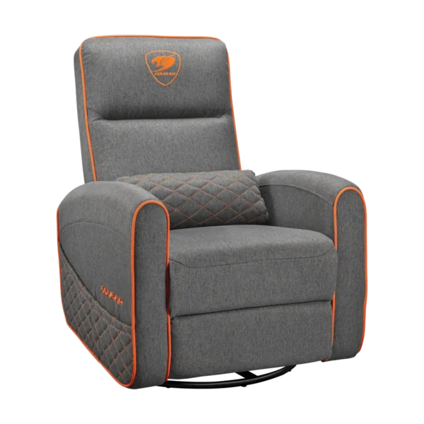 Sofá gamer Cougar Fidom gris naranja giratorio