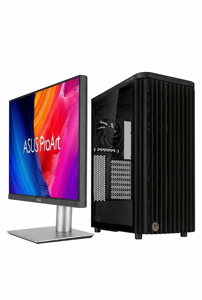 Combo ASUS de 5 monitores PA278QGV con chasis ProArt PA401 — vista frontal