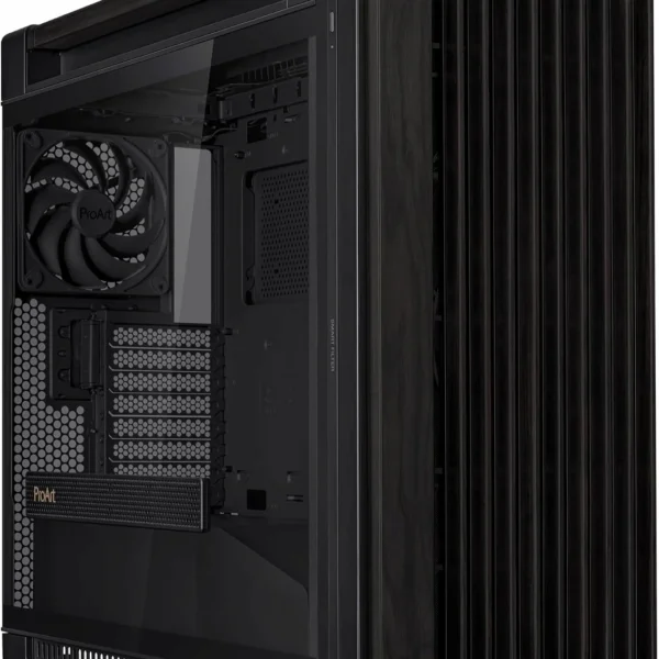 Chasis ASUS ProArt PA602 en madera con vidrio templado — vista frontal
