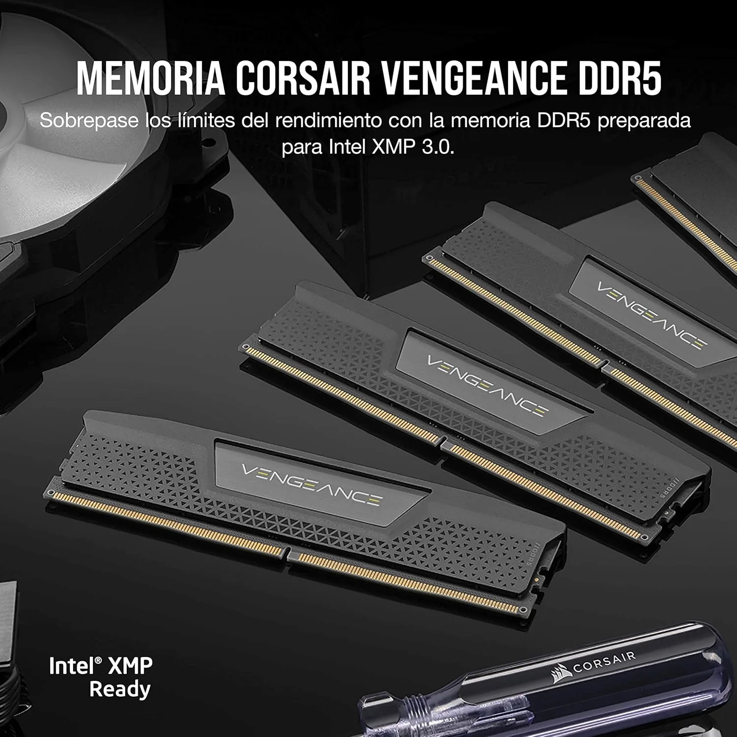 corsair-memoria-ram-cmk16gx5m2b6000-vista-lateral Memoria RAM Corsair Vengeance 16GB (2x8GB) DDR5 — vista lateral