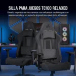 Silla Gamer Corsair TC100 Relaxed Tela Transpirable — detalle de puertos