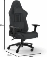 Silla Gamer Corsair TC100 Relaxed Tela Transpirable — vista trasera