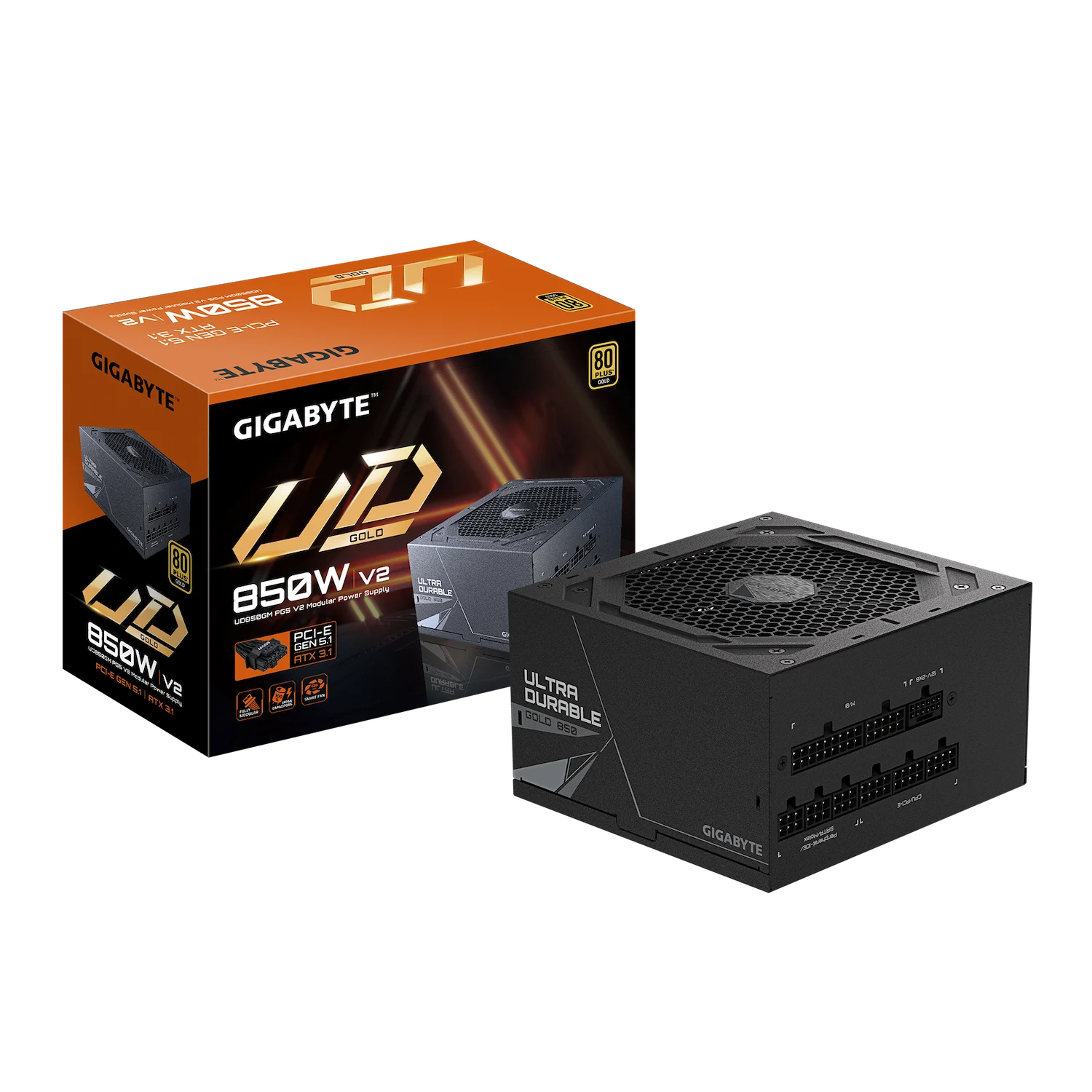gigabyte-fuente-poder-gpud850gmpg5v2 Fuente de Poder Gigabyte UD850GM PG5 V2 850W 80 Plus Gold ATX 3.1