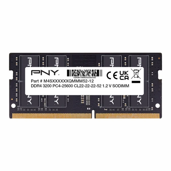Memoria RAM PNY 16GB DDR4 3200MHz SODIMM — vista frontal