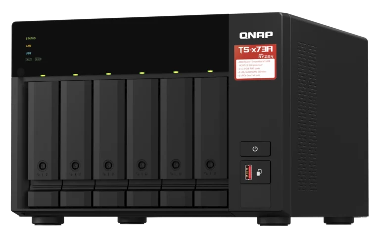 Servidor NAS QNAP TS-673A 6 Bahias Ryzen V1500B 8GB 2,5GbE