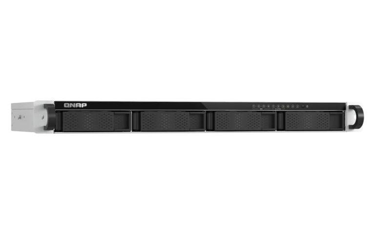 Servidor NAS QNAP TS-h765eU 1U Corto 4 Bahias SATA y 3 E1.S DDR5 - vista lateral