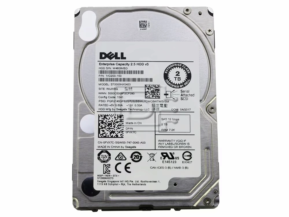 Disco duro Seagate Exos 7E2000 2TB SAS 2.5 pulgadas — vista frontal Disco duro Seagate Exos 7E2000 2TB SAS 2.5 pulgadas — vista frontal