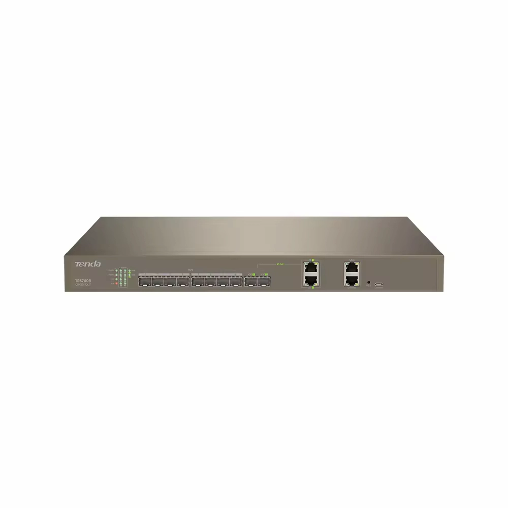 tenda-olt-fibra-tes7008 OLT GPON Tenda TES7008 8 Puertos PON hasta 1.024 ONU con 2 SFP+ 10G