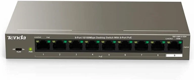 Switch Tenda TEG1109P 9 Puertos Gigabit con 8 Puertos PoE para Escritorio