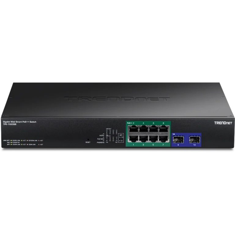 Switch TRENDnet TPE-1020SB 10 Puertos Gigabit Web Smart PoE++ 180 W