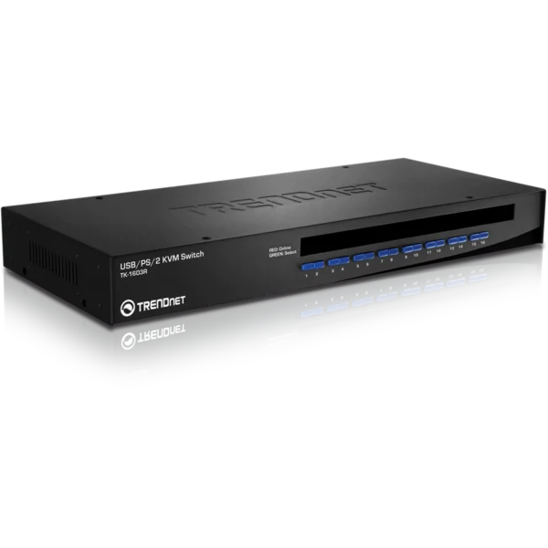 Switch KVM TRENDnet TK-1603R 16 Puertos USB y PS/2 para Rack 1U