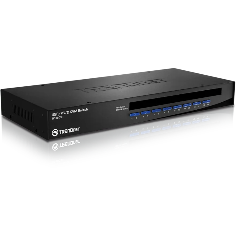 Switch KVM TRENDnet TK-1603R 16 Puertos USB y PS/2 para Rack 1U