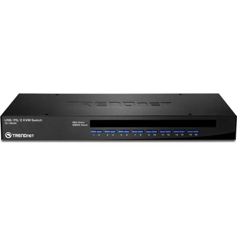 Switch KVM TRENDnet TK-1603R 16 Puertos USB y PS/2 para Rack 1U