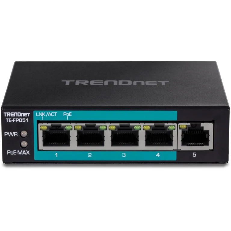 Switch TRENDnet TE-FP051 5 Puertos Fast Ethernet PoE+ Largo Alcance
