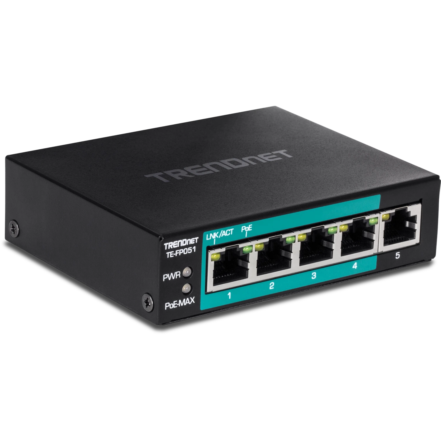 trendnet-switch-te-fp051 Switch TRENDnet TE-FP051 5 Puertos Fast Ethernet PoE+ Largo Alcance
