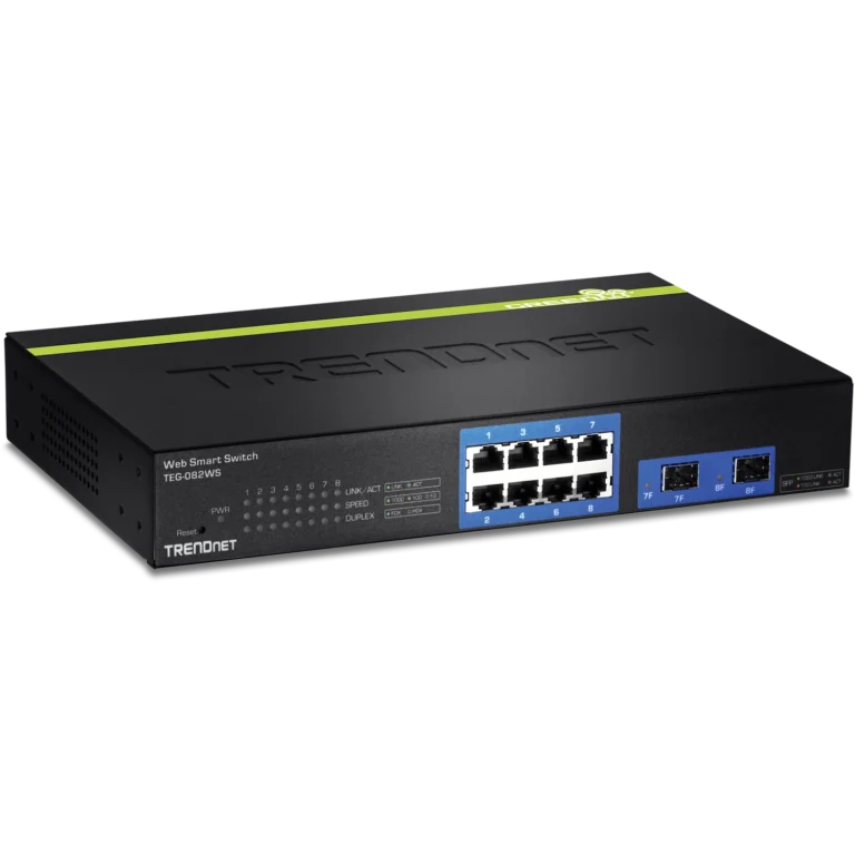Switch TRENDnet TEG-082WS 10 Puertos Gigabit Web Smart con 2 SFP