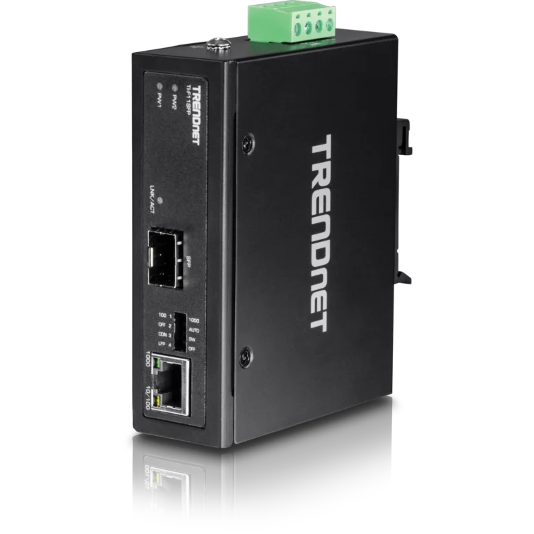 Convertidor de Medios Industrial TRENDnet TI-F11SFP Gigabit a SFP DIN-Rail