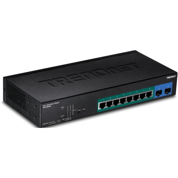 Switch TRENDnet TPE-082WS 10 Puertos Gigabit Web Smart PoE+ 75 W