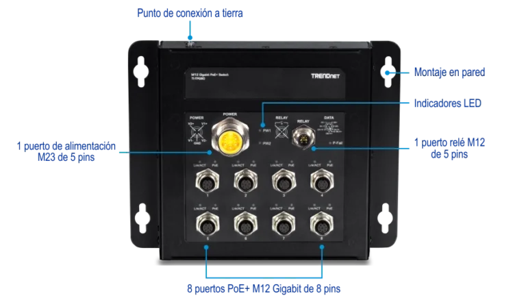 Switch TRENDnet TPE-082WS 10 Puertos Gigabit Web Smart PoE+ 75 W