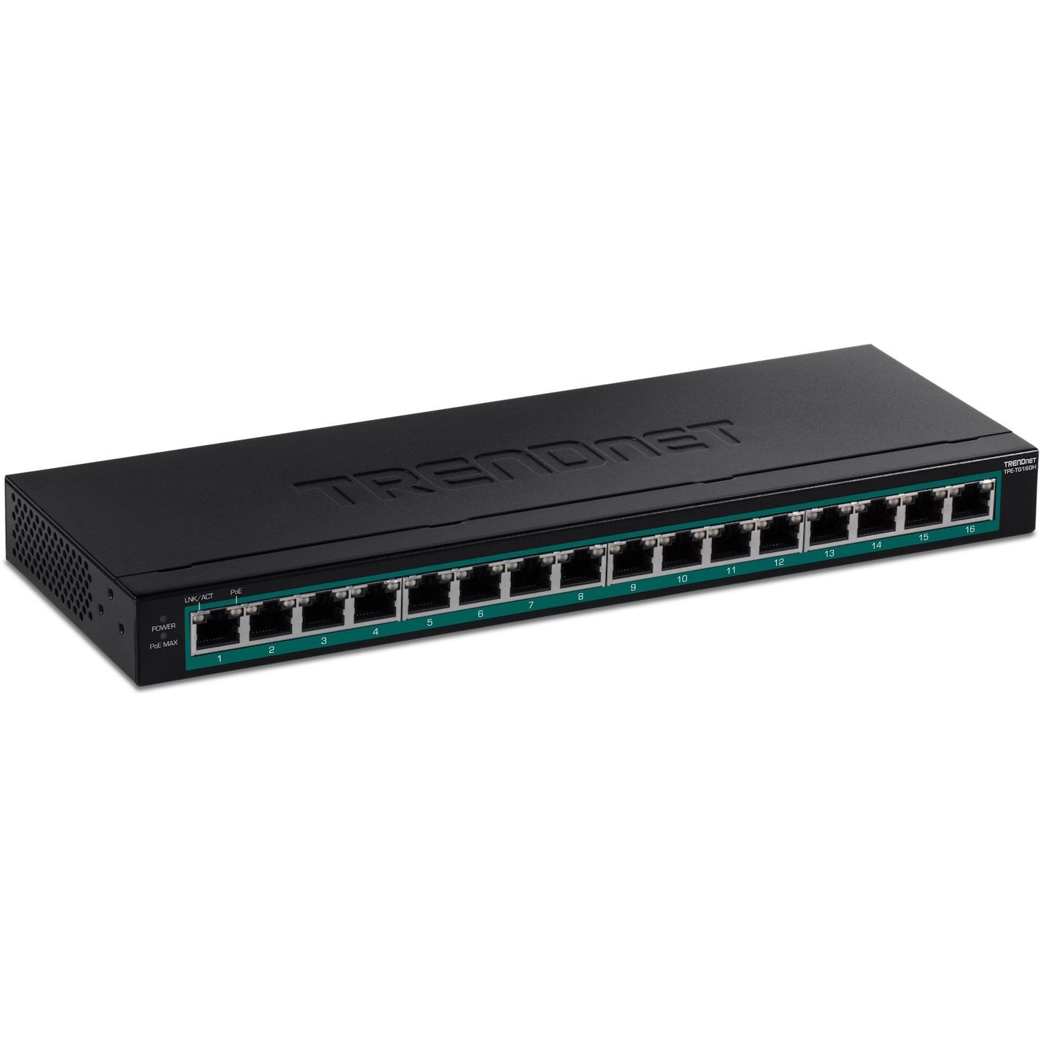 trendnet-switch-tpe-tg160h Switch TRENDnet TPE-TG160H 16 Puertos Gigabit PoE+ 123 W Rack 1U